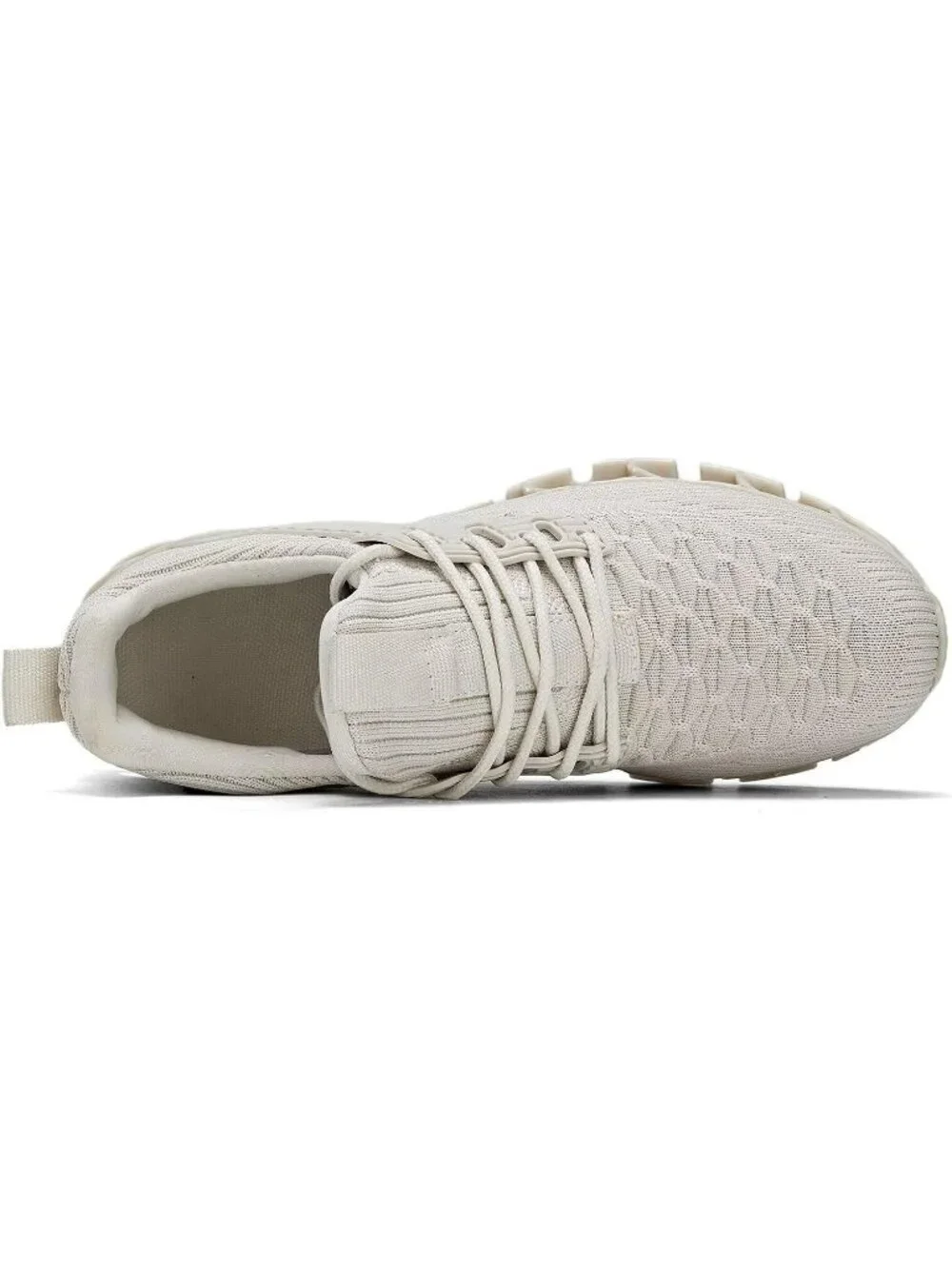 Women's Beige Blade Mesh Comfort Non Slip Athletic Slip on Soft Sneaker Shoes